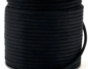 Cadarço rabo de gato preto algodão 50m 5mm