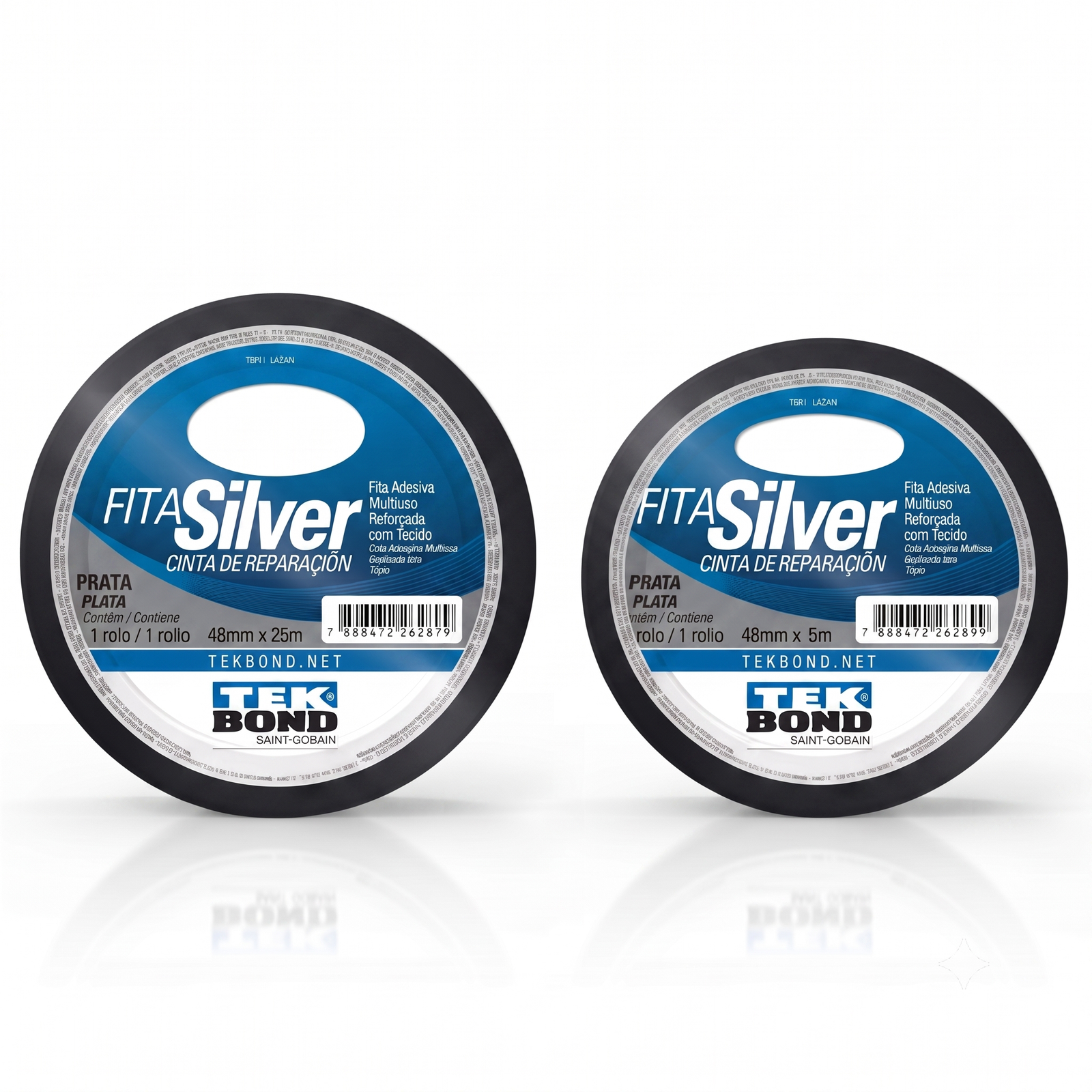 Fita Silver Tape Preta - Tekbond