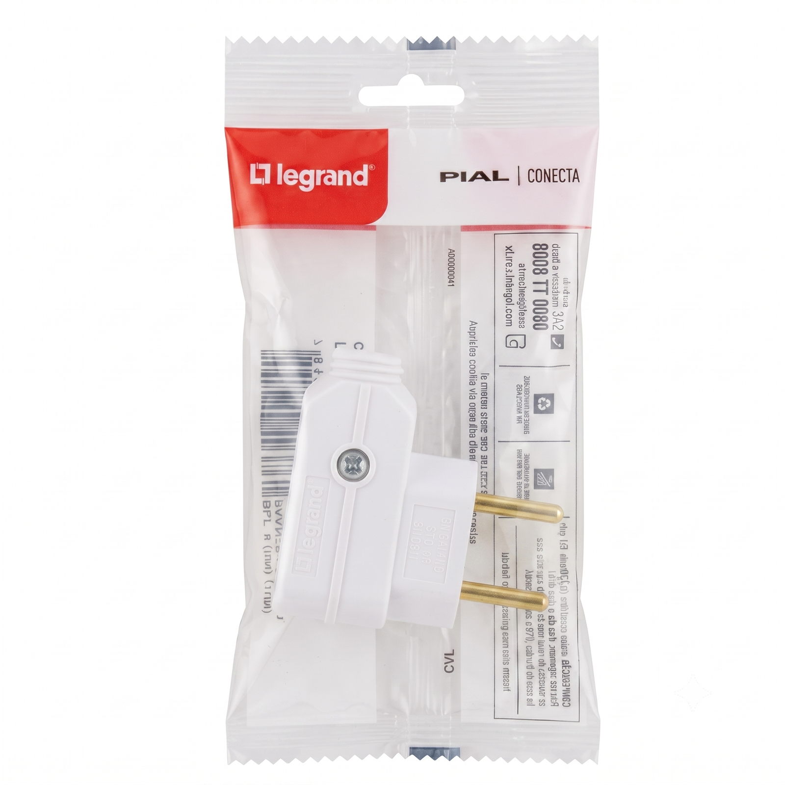 Plug Pial macho 2 Pinos 10A