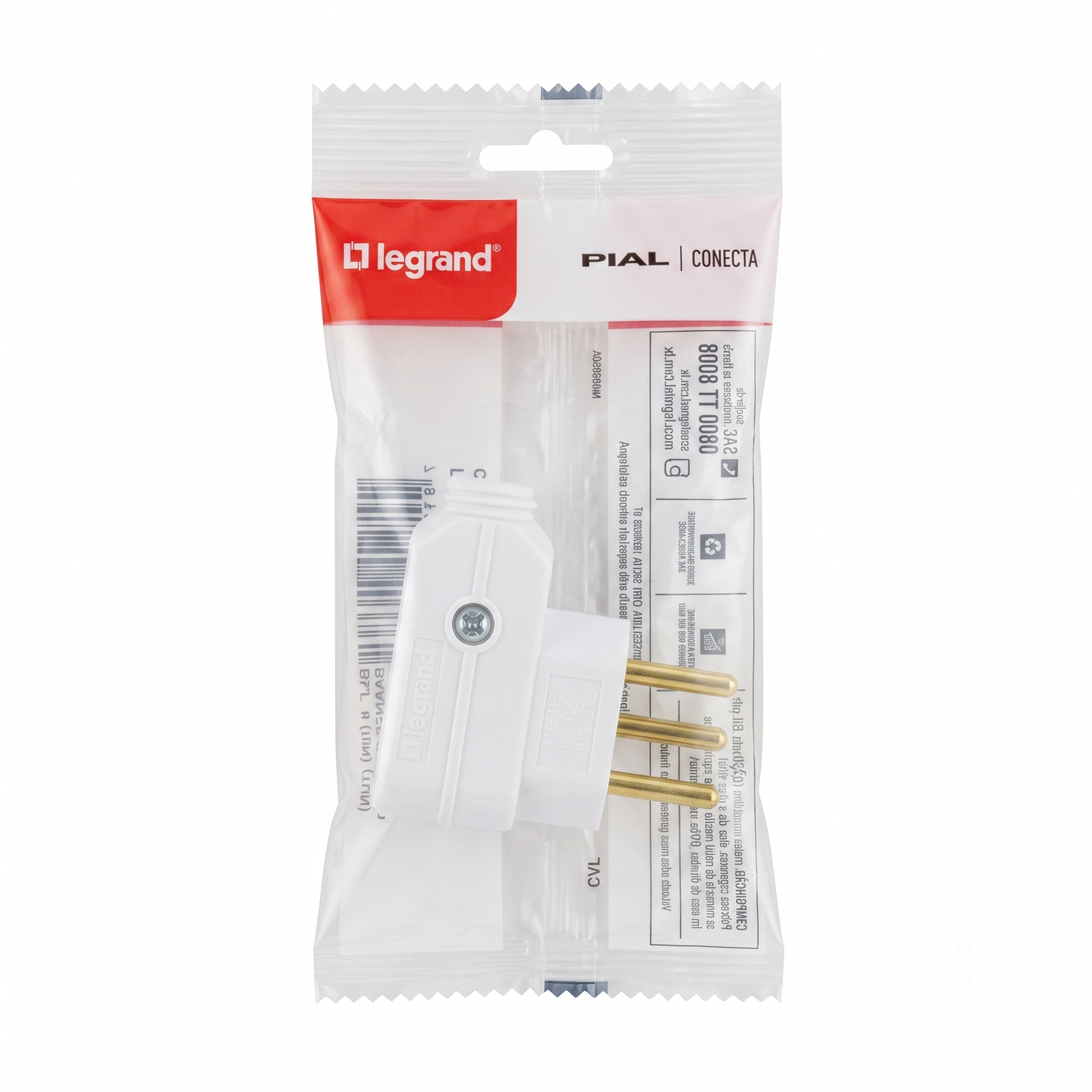 Plug Pial macho 3 Pinos 10A